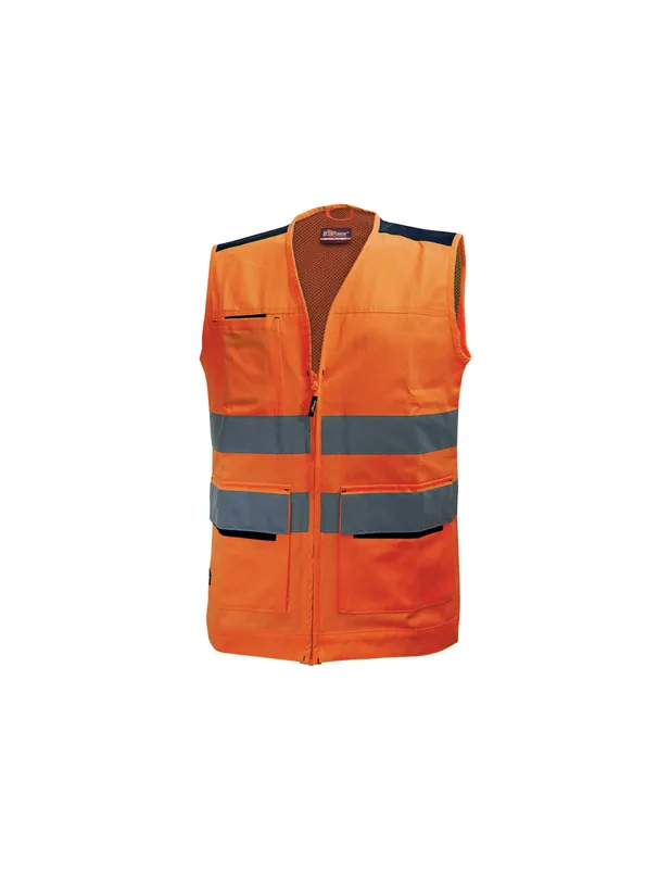 Gilet de travail SMART Orange Fluo HL153OF - Upower