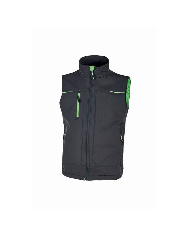 Gilet de travail SATURN Asphalt Grey/Green PE181RL - Upower