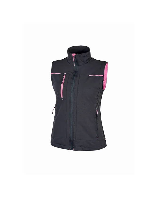 Gilet de travail femme SATURN LADY Grey Fucsia PE181GF - Upower