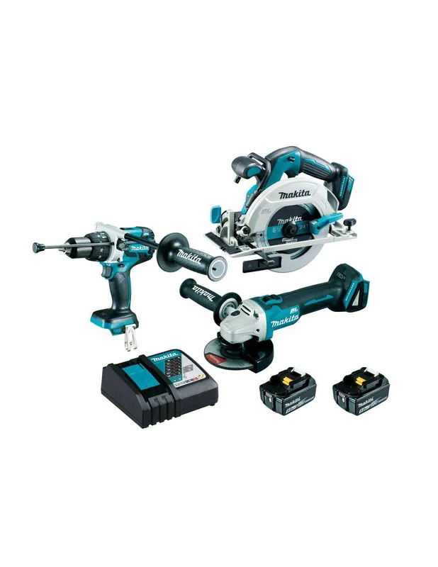 Pack 3 machines 18V 5AH (DHP481 + DGA506 + DHS680) DLX3095PTJ - Makita