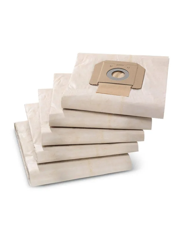 Sacs filtrants papier NT 48, NT 65, NT 70, NT 72, NT 75, NT 80, WET VAC (5 pièces) 69042850 - Karcher