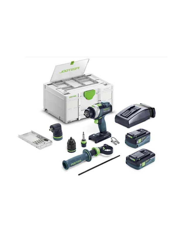 Perceuse-visseuse à percussion sans fil QUADRIVE TPC 18/4 5,0/4,0 I-Set 577621 - Festool