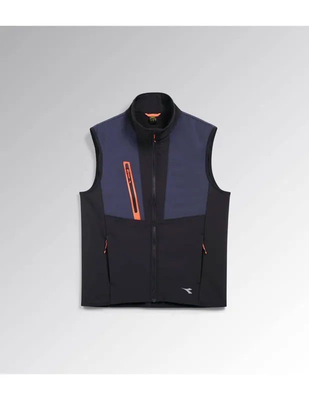 Gilet de travail sans manches VEST SOFTSHELL HYBRID Noir/Bleu nuit 702.180066C4725 - Diadora