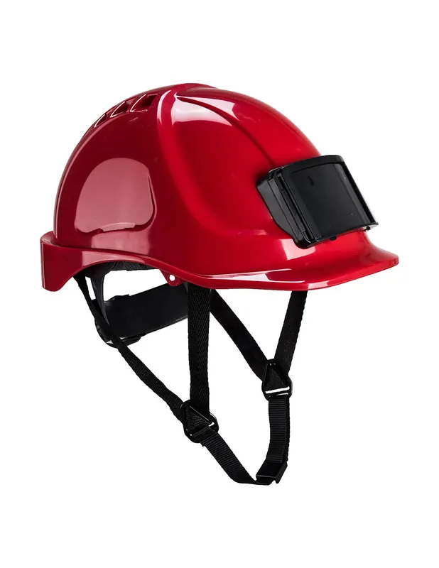 Casque de chantier Endurance rouge avec porte-badge PB55RER - Portwest