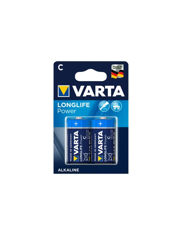 2 Piles Alcaline C / LR14 Longlife Power Varta