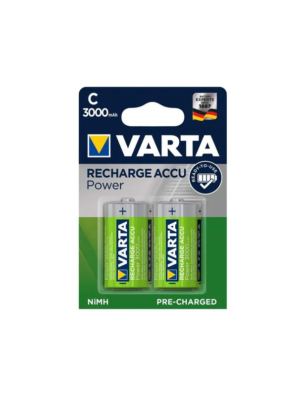 2 Piles Rechargeables C / HR14 3000mAh Varta Accu Varta