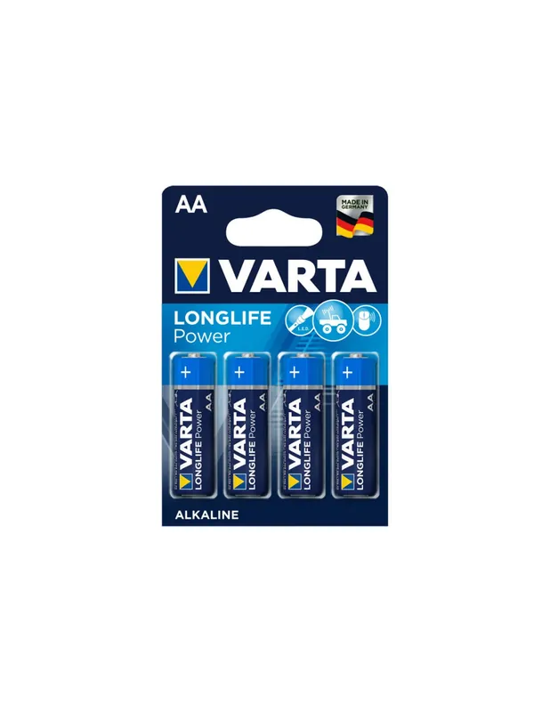 4 Piles Alcaline Varta Longlife Power 1.5 V AA / LR6 Varta