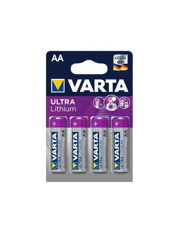 4 Piles Lithum AA LR6 Varta Ultra Lithium Varta