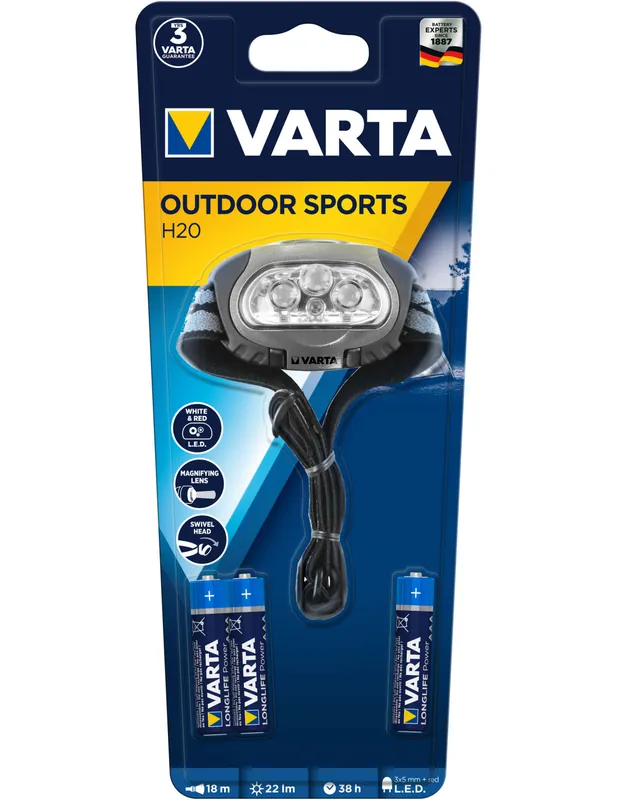 Lampe frontale 4X LED Head Light 3AAA Varta