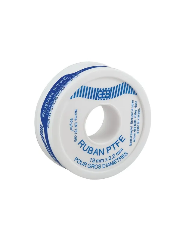 Ruban Téflon PTFE OLIFAN 19 mm x 0,2 mm en rouleau de 15 m 815119 - GEB