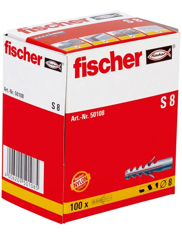 Cheville à expansion S 8 (x 100) 050108 - Fischer