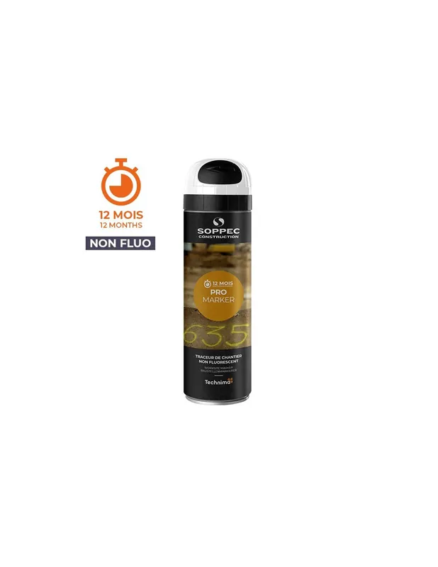 Bombe peinture chantier PROMARKER Blanc (500 ml) 141500 - Soppec