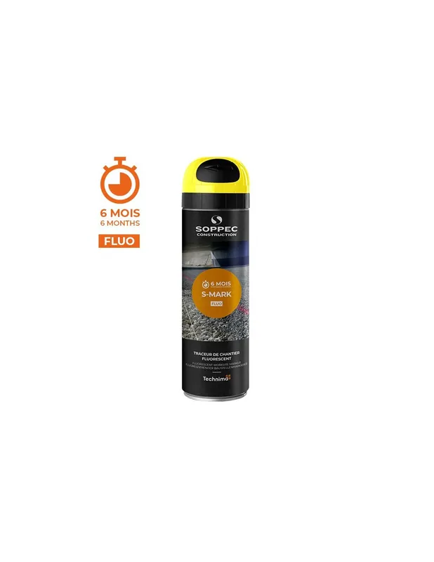 Traceur de chantier fluorescent S MARK Jaune (500 ml) 141917 - Soppec