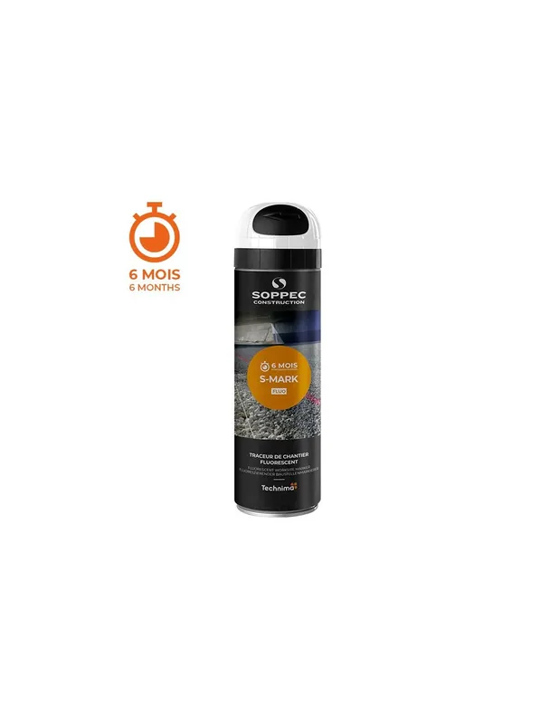 Traceur de chantier fluorescent S MARK Blanc (500 ml) 141900 - Soppec