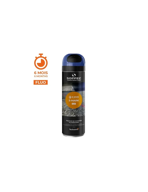 Traceur de chantier fluorescent S MARK Bleu (500 ml) 141919 - Soppec