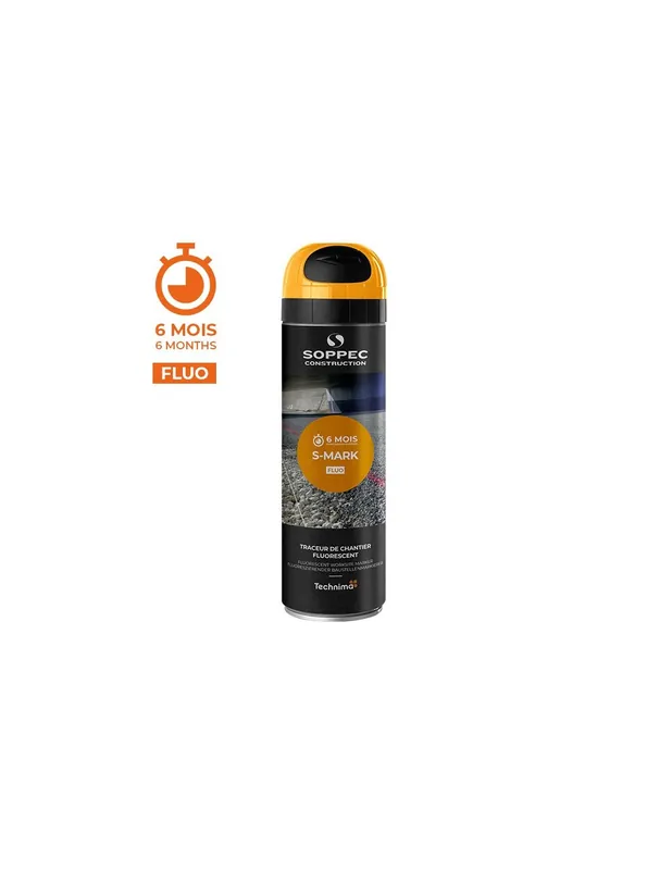 Traceur de chantier fluorescent S MARK Orange (500 ml) 141916 - Soppec