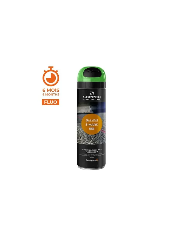 Traceur de chantier fluorescent S MARK Vert (500 ml) 141918 - Soppec