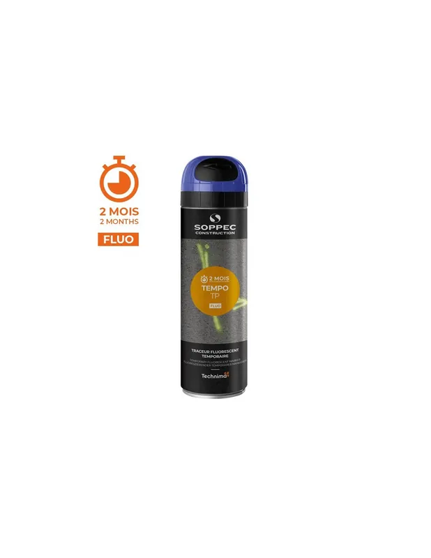 Bombe peinture temporaire TEMPO TP Bleu (500 ml) 141619 - Soppec