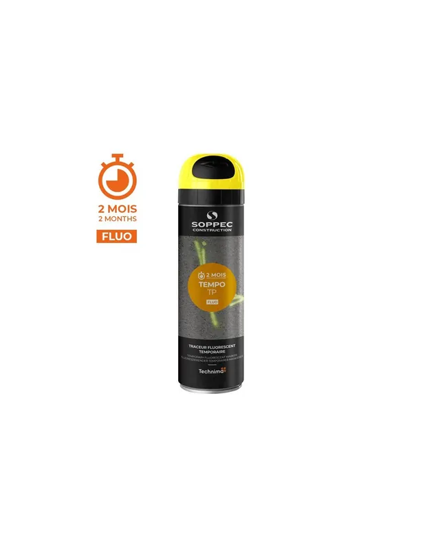 Bombe peinture temporaire TEMPO TP Jaune (500 ml) 141617 - Soppec