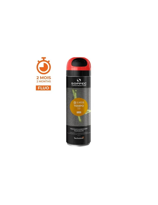 Bombe peinture temporaire TEMPO TP Rouge (500 ml) 141613 - Soppec