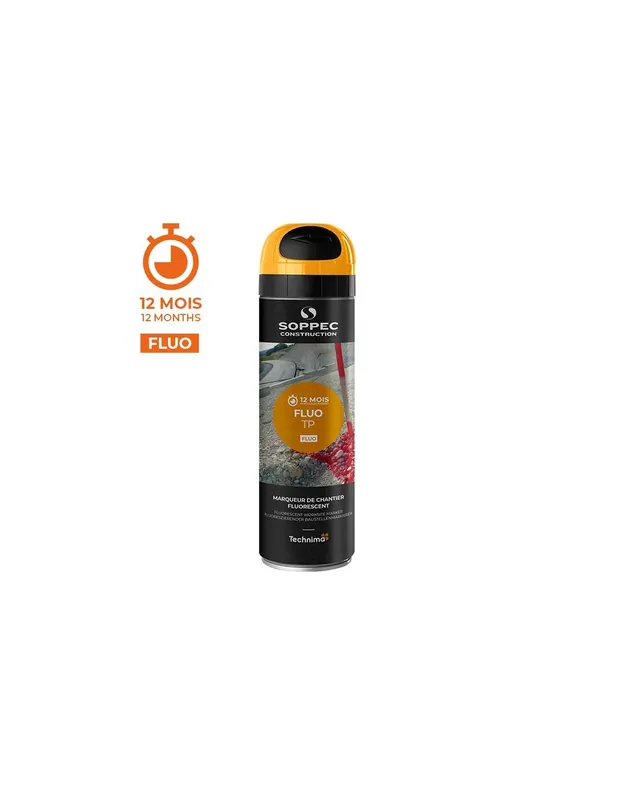 Traceur de chantier FLUO TP Rouge (500 ml) 141516 - Soppec