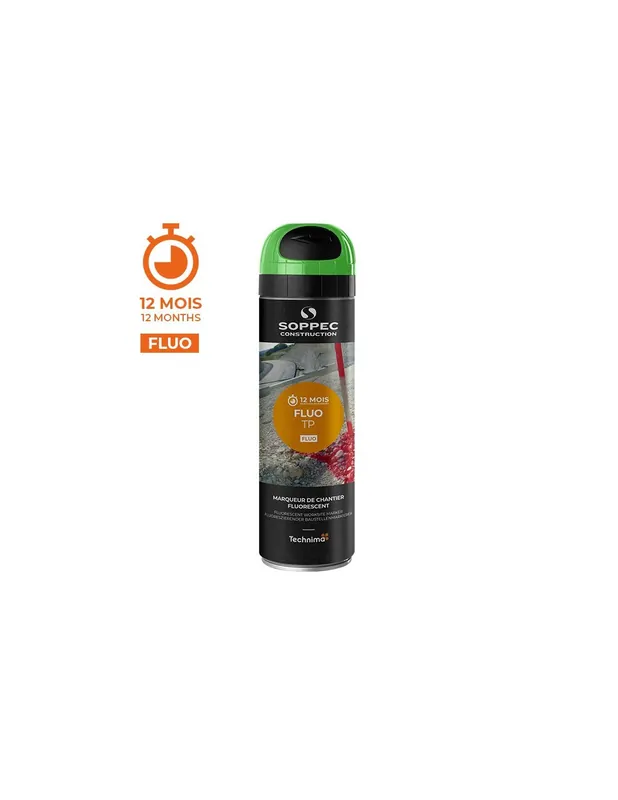 Traceur de chantier FLUO TP Rouge (500 ml) 141518 - Soppec