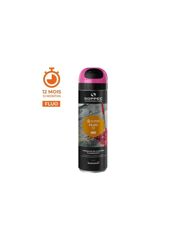 Traceur de chantier FLUO TP Rouge (500 ml) 141525 - Soppec