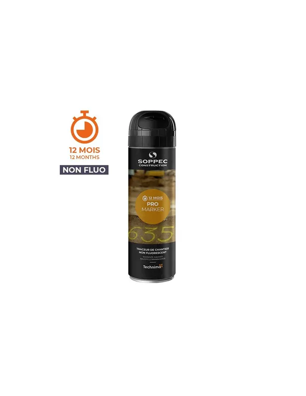 Bombe peinture chantier PROMARKER Noir (500 ml) 141503 - Soppec