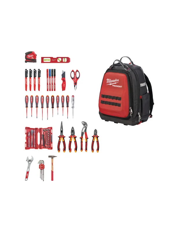 Sac à dos Packout + composition outillage électricien 4932498407 - Milwaukee