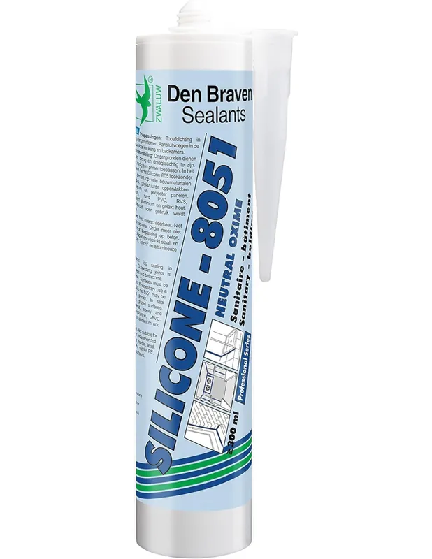 Mastic silicone neutre bâtiment et sanitaire Blanc 8051 (300 ml) 30623546 - Den Braven