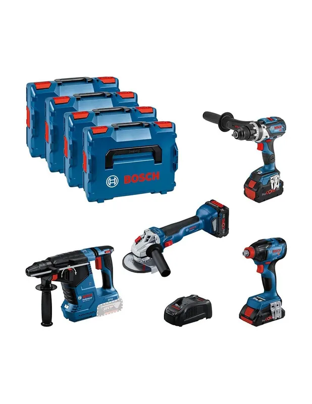 Kit 4 outils 18V GSR + GDX + GWS + GBH + 3 Batteries ProCORE 0615990N32 - Bosch