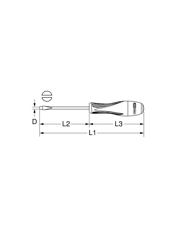 Tournevis Fente bi-matière isolé 1000V 2,5x75 mm 922.6201 - KS Tools
