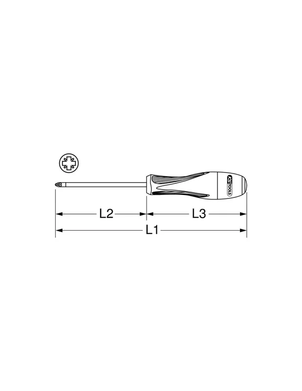 Tournevis POZIDRIV bi-matière isolé 1000V PZ1 80x185 mm 922.6214 - KS Tools