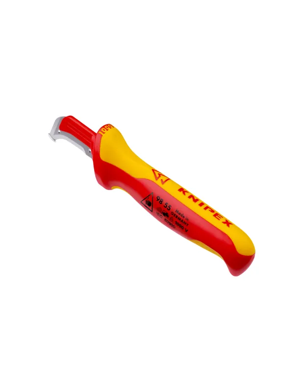 Couteau à dégainer Avec sabot de guidage 180 mm VDE isolée 1000 V 98 55 - Knipex