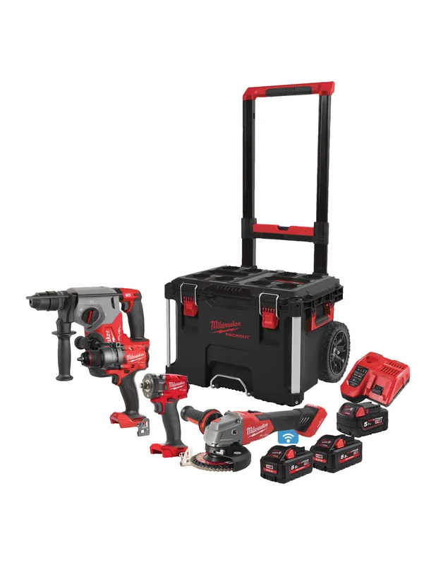 PowerPack 4 outils + 3 Batteries + Trolley Packout M18 FPP4C-555T 4933492525 - Milwaukee