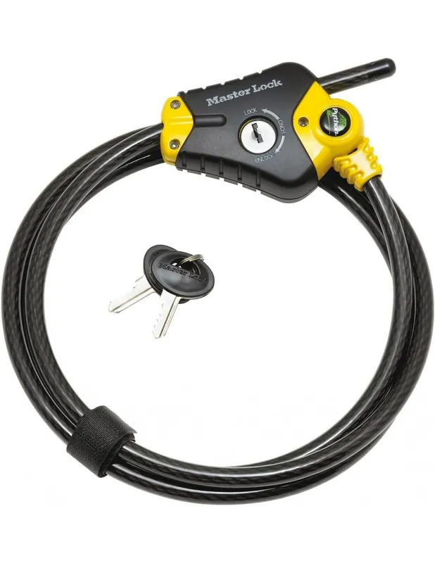 Câble antivol ajustable Python 1,8 m x 10 mm avec serrure 8433EURD - Master Lock