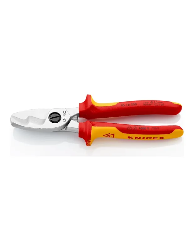 Coupe-câbles à double tranchants VDE isolées 1000 V 95 16 200 - Knipex