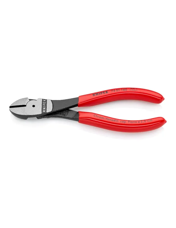 Pince coupante de côté 160 mm à forte démultiplication 74 01 160 - Knipex