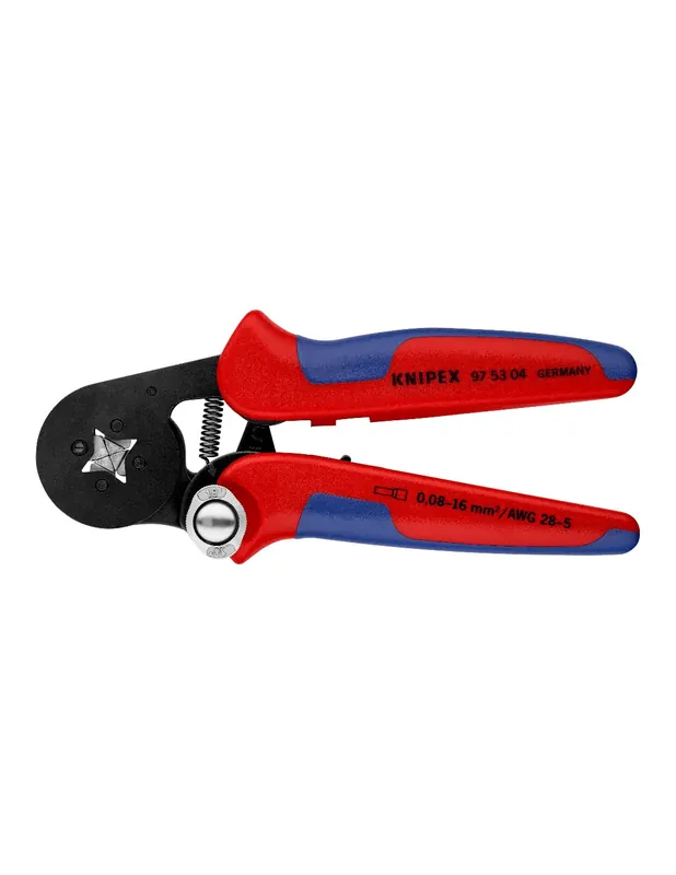 Pince à sertir auto-ajustable pour embouts de câble avec accès latéral 97 53 04 - Knipex