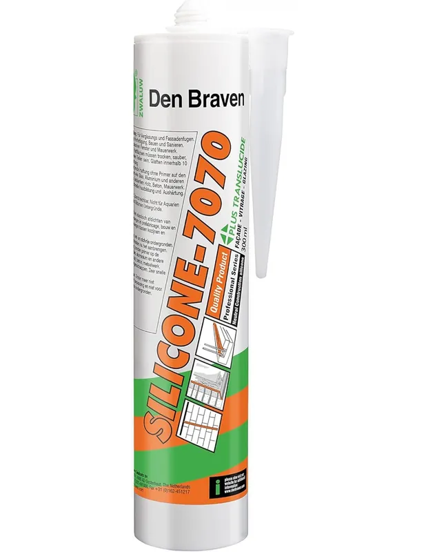 Mastic silicone neutre batiment Translucide 7070 Plus (300 ml) SI7070P1301ZW25 - Den Braven