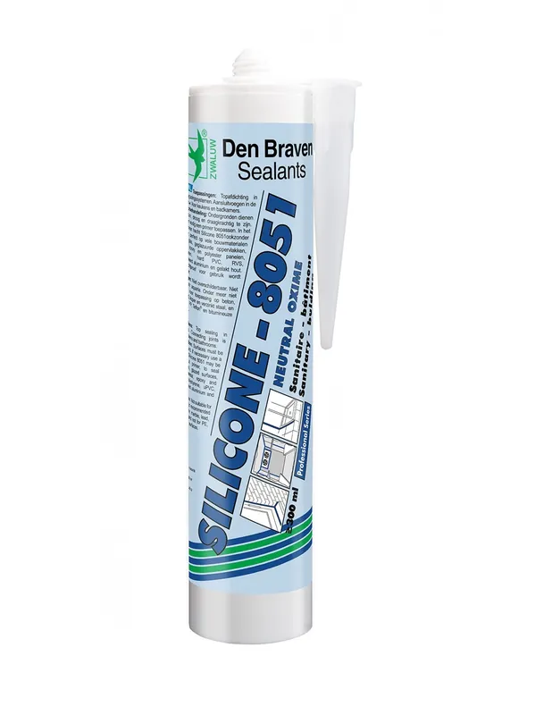 Mastic silicone neutre batiment et sanitaire Translucide 8051 (300 ml) SI80411301ZW25 - Den Braven