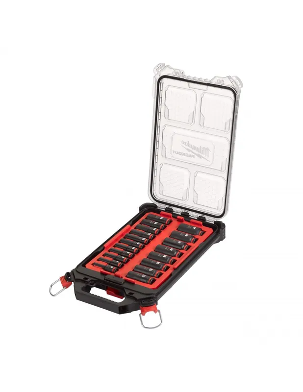 Coffret PACKOUT de 19 douilles 3/8" Shockwave Impact Duty 4932480946 - Milwaukee