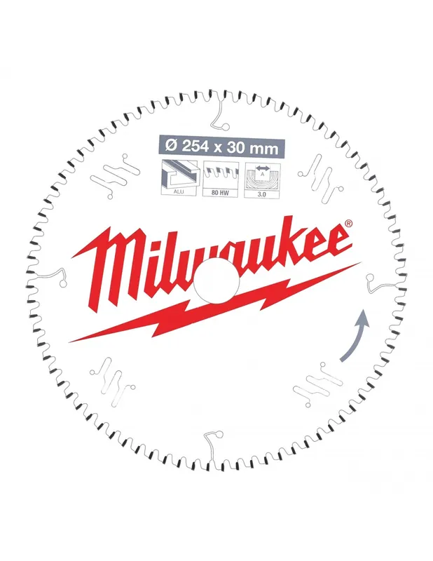 Lame de scie circulaire Alu Ø 254x30x3x80 TF NEG 4932471318 - Milwaukee