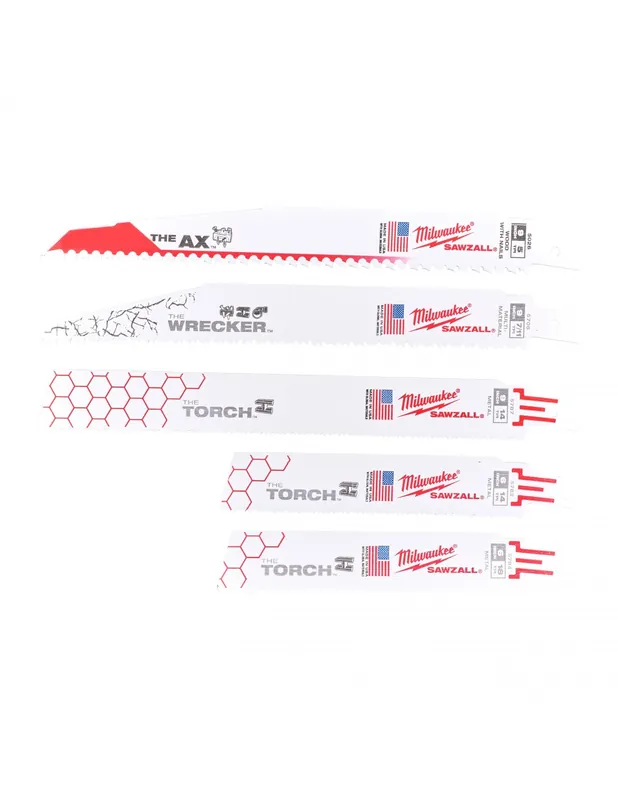 Coffret de 5 lames de scie sabre universelles SAWZALL 49222205 - Milwaukee