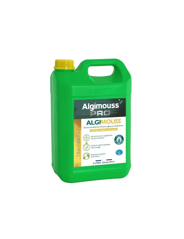 Traitement Toiture Mur et Façade ALGIMOUSS (Bidon 5 litres) 001003 - Algimouss