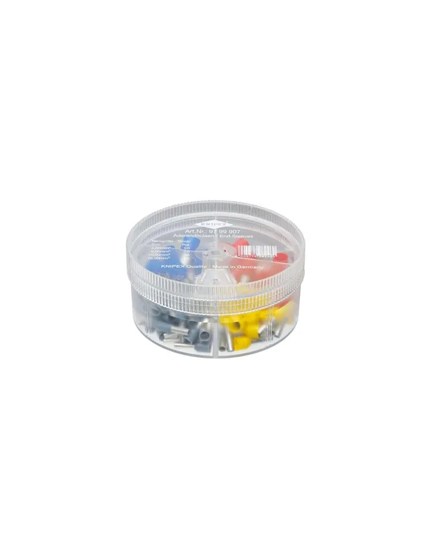 Boite d‘assortiment d‘embouts isolés 50 x 4mm² - 20 x 6/10mm² - 10 x 16mm² 97 99 907 - Knipex