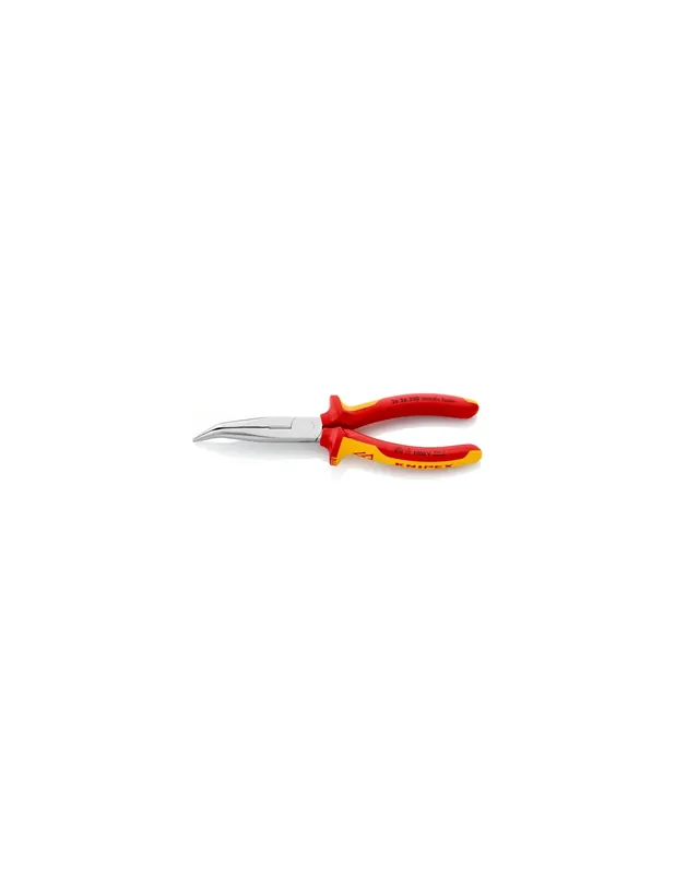 Pince becs demi-ronds 200 mm coudés 40° avec tranchant Isolée 1000V 26 26 200 - Knipex