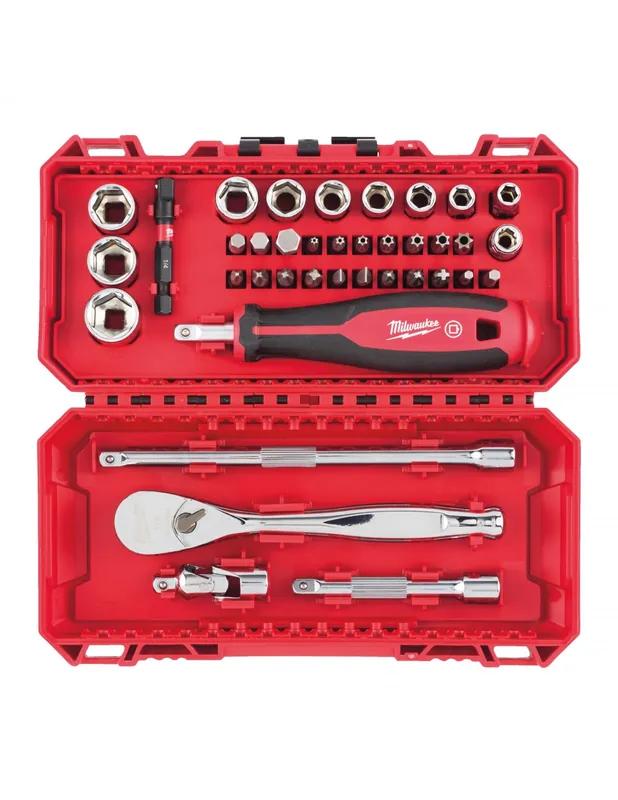 Coffret 38 pièces clés et douilles à cliquet 1/4" Packout 4932498381 - Milwaukee
