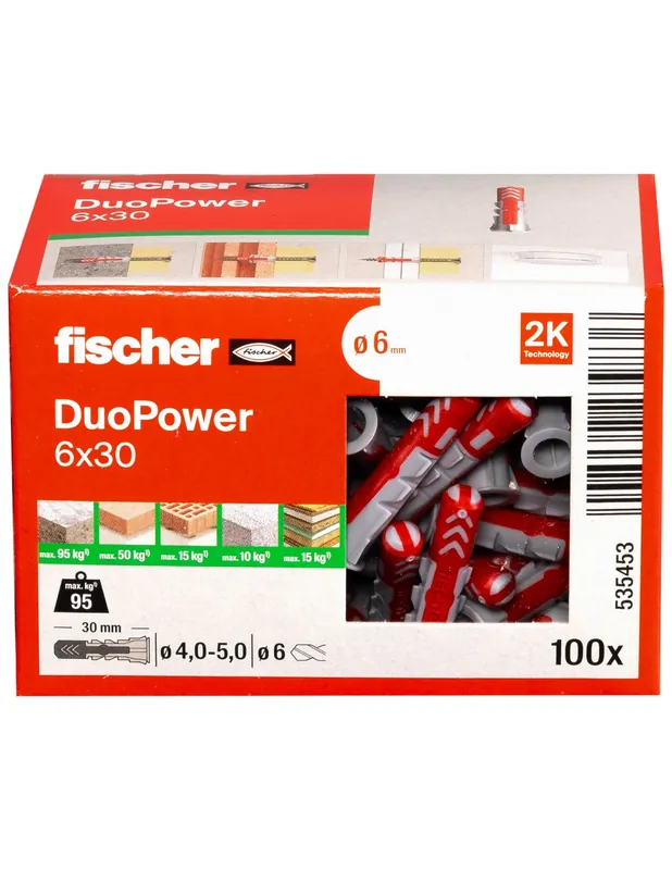 Cheville bi-matière DuoPower 6x30 (x100) 535453 - Fischer