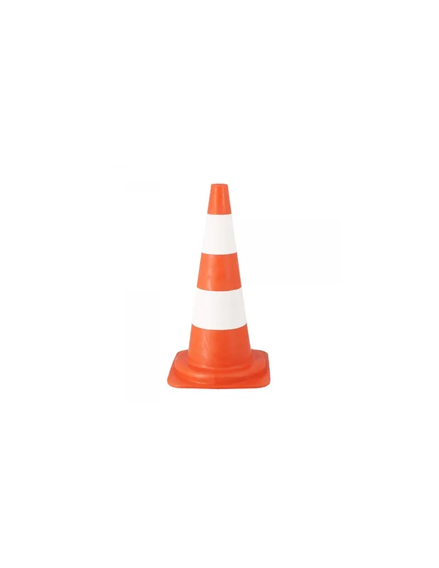 Cône blanc rouge réfléchissant ht 470 mm x 300 mm PVC souple 900 g 535002 - Wilmart